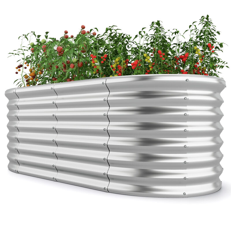 Oval Raised Garden Bed with Open Bottom Design for Enhanced Drainage and Root Development in Outdoor Gardening