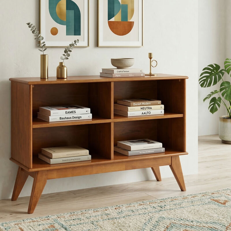 Simpli Home Draper Low 4 Shelf Bookcase image number 1