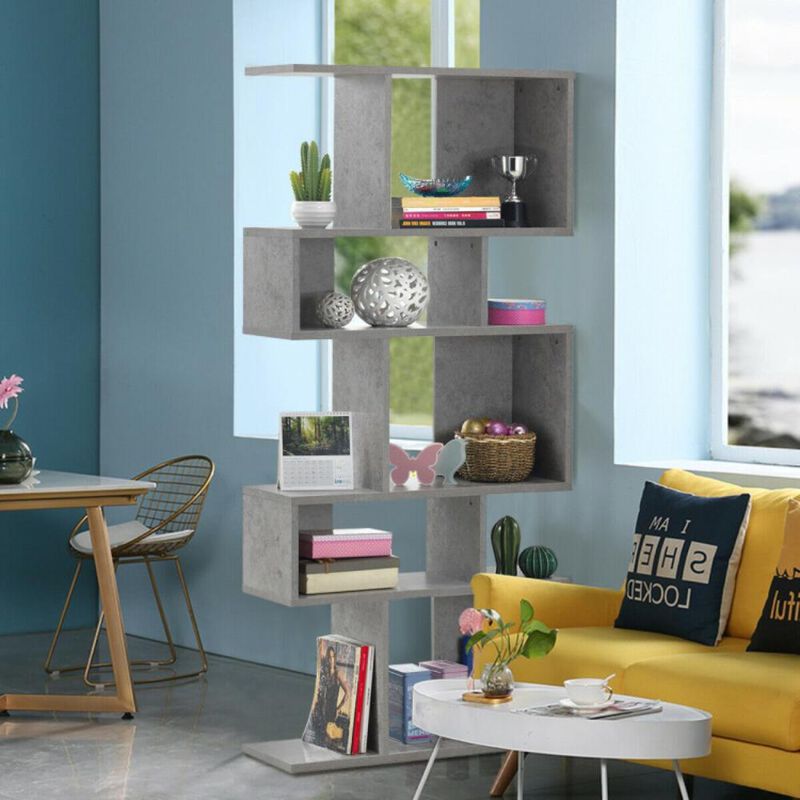 Hivvago 5 Cubes Ladder Shelf Corner Bookshelf Display Rack Bookcase