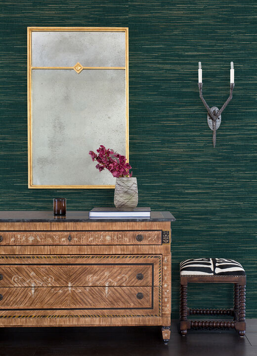 Kira Teal Hemp Grasscloth Wallpaper (Set of 2)