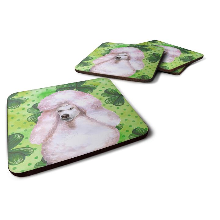 Caroline's Treasures White Standard Poodle St Patrick's Decorative coasters, Multicolor
