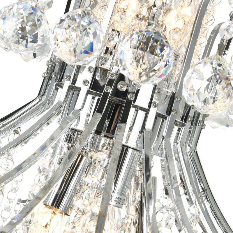 Princess 10 Light Down Chandelier With Chrome Finish