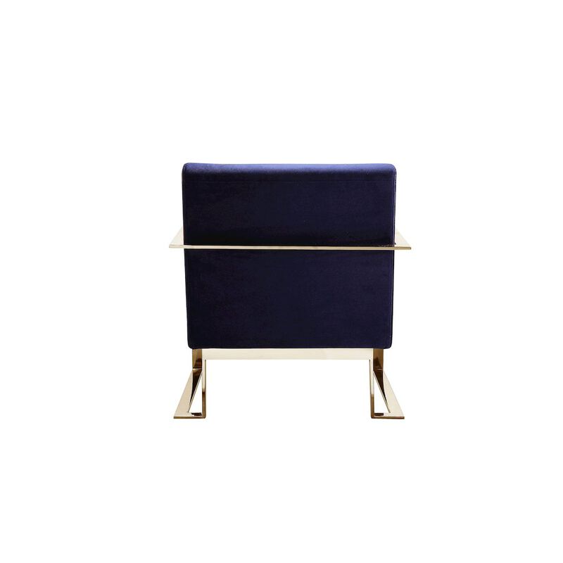 Pangea Home Dexter Lounge Chair Velvet Navy