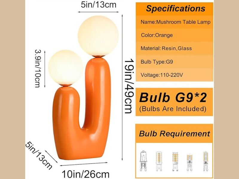 Modern Cactus Table Lamp with Milk Glass Globes Decorative Bedroom Light image number 2