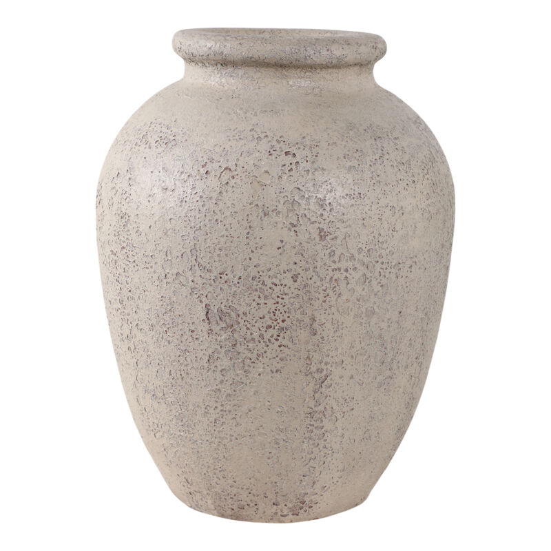 12x9" Terracotta Vase, White image number 2