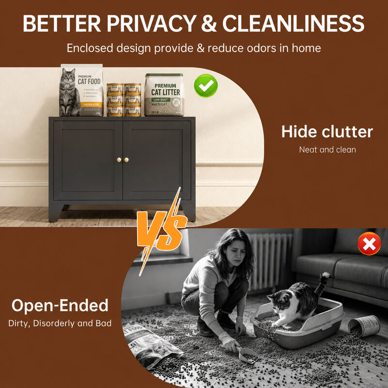 Dwusuk Metal Cat Litter Box Enclosure image number 3