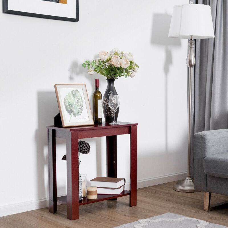 2-Tier Modern End Table with Storage Shelf, Compact Design for Small Spaces