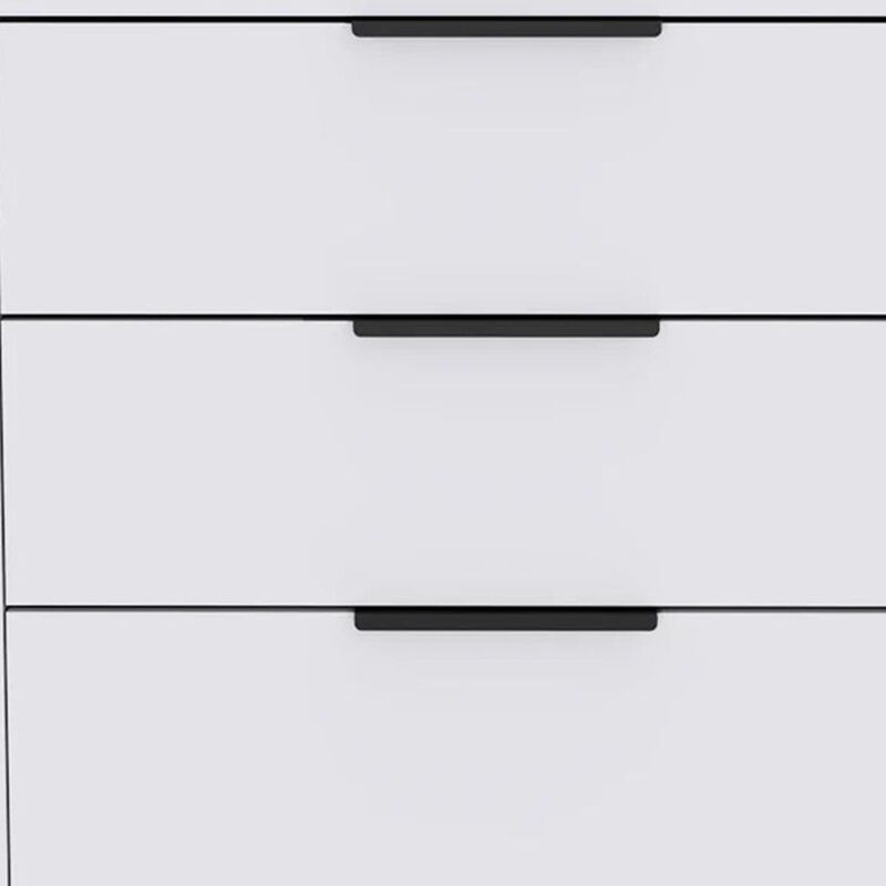 HomeRoots 28" White Wood Three Drawer Dresser image number 3
