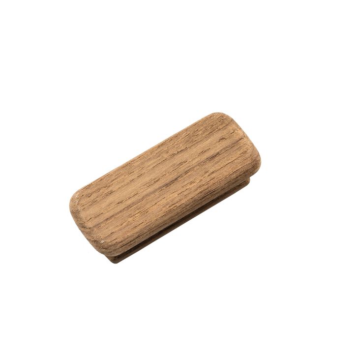 HomeRoots Set of Two Brown Teak Wood Drawer Pull Knobs