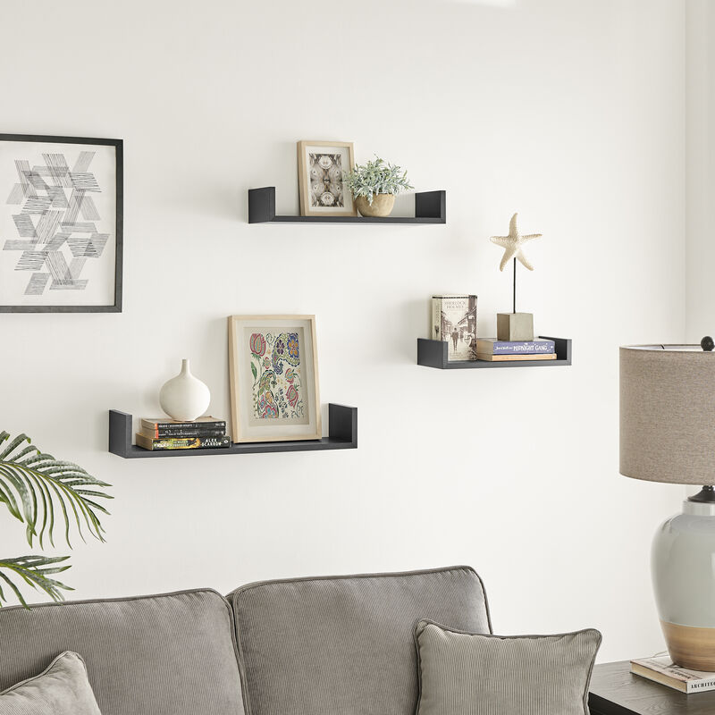 Aalto U-Shaped Floating Wall Shelves - Set of 3 Sizes