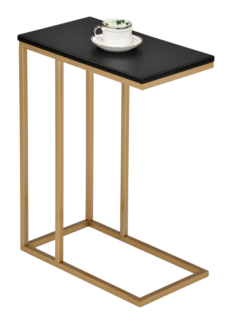 Kings Brand Furniture C-Shaped End Table Side Table for Sofa and Bed Couch Table TV Tray for Bedroom and Living Room (Gold/Black) image number 0