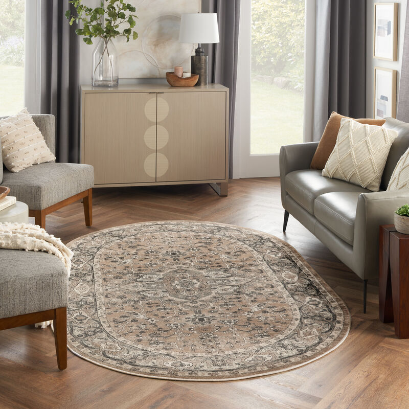 Quarry QUA05 Beige/Gray 5'3" x 7'3" Rug