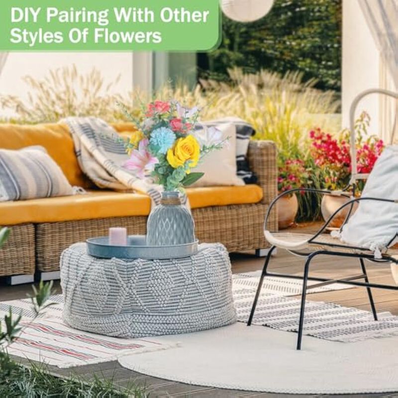 4 Pack Purple Artificial Outdoor Plants Wedding Centerpiece Decor image number 3