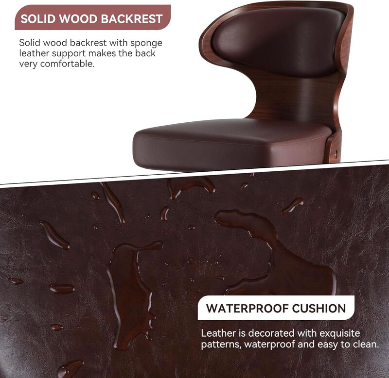 Ergonomic Modern Dual Color Steady PU Leather Bar Stool Swivel Height Adjustable Large Seat Hotel Outdoor Kitchen Counter Chair image number 4