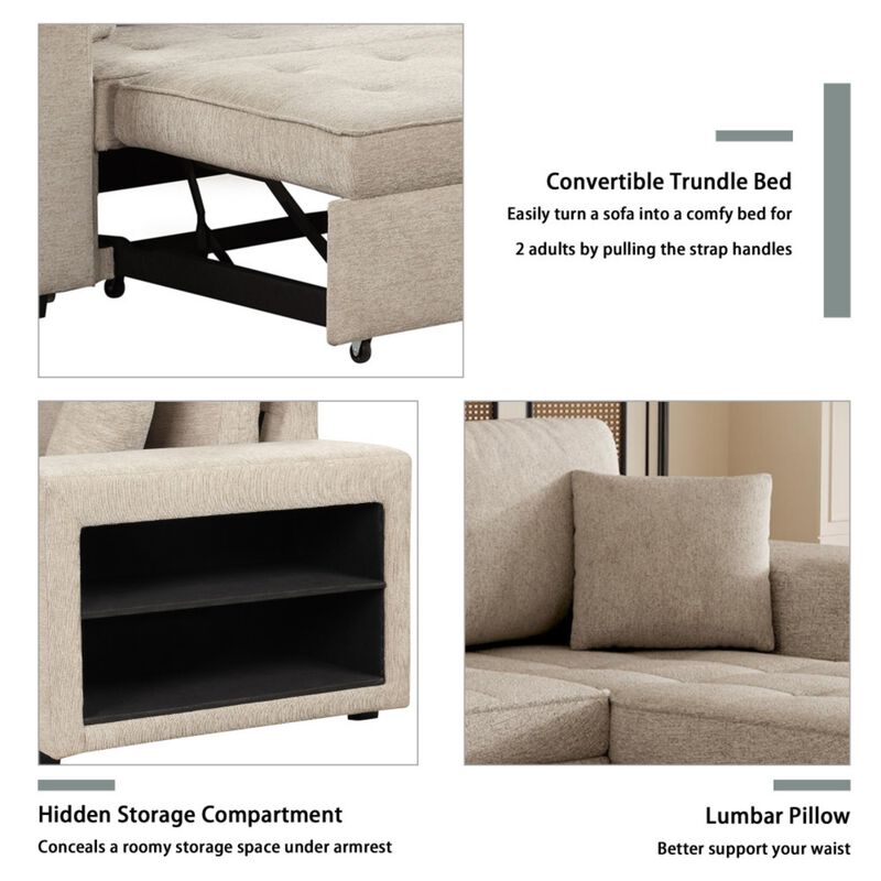 Torwuf Reversible Sleeper Sectional Sofa image number 7