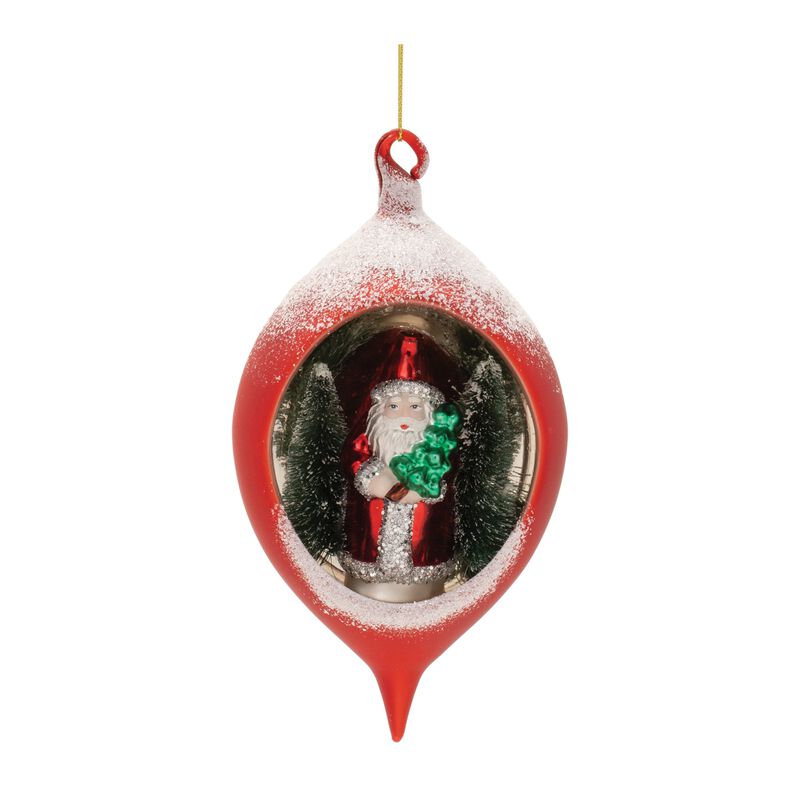 Pine Tree Mercury Glass Ornament Set of 6 for Holiday Tree or Seasonal Decor