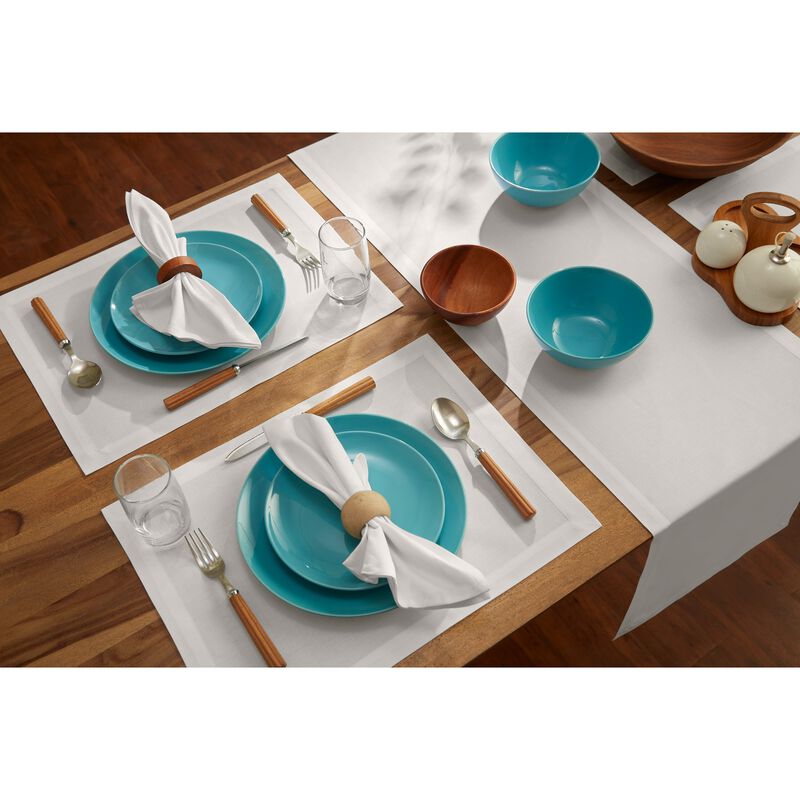 Solino Home Dru &ndash; Cotton Linen Plain Placemats &ndash; Set of 4, 14 x 19 in, Machine Washable, Holiday and Everyday Dining