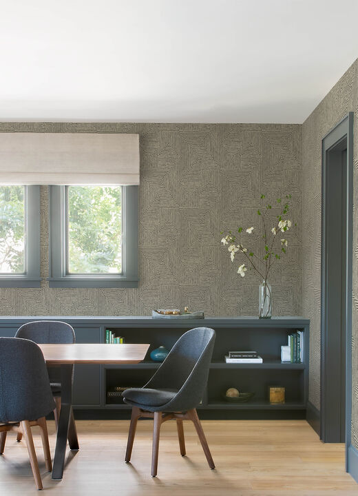 Mortenson Taupe Geometric Wallpaper