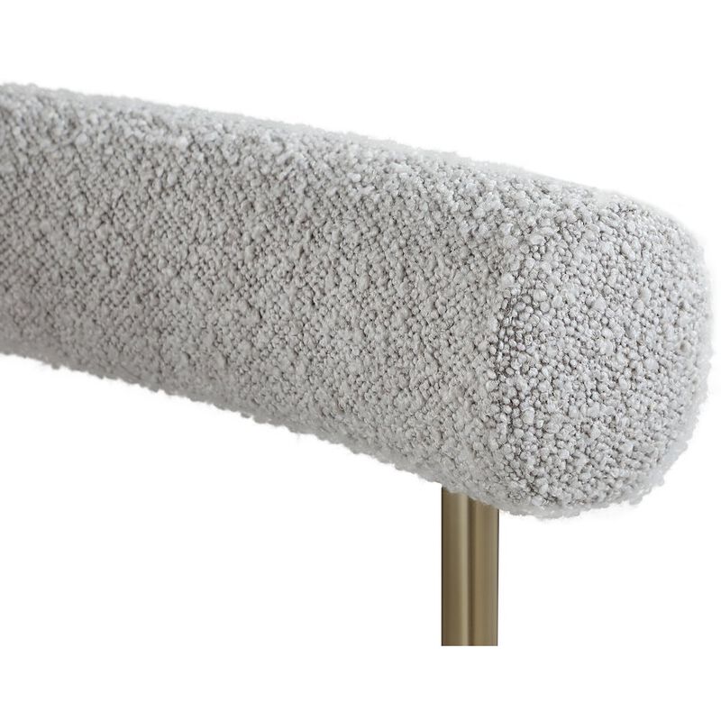 Meridian Furniture Blake Taupe Vegan Leather / Boucle Fabric Dining Chair, Set of 2