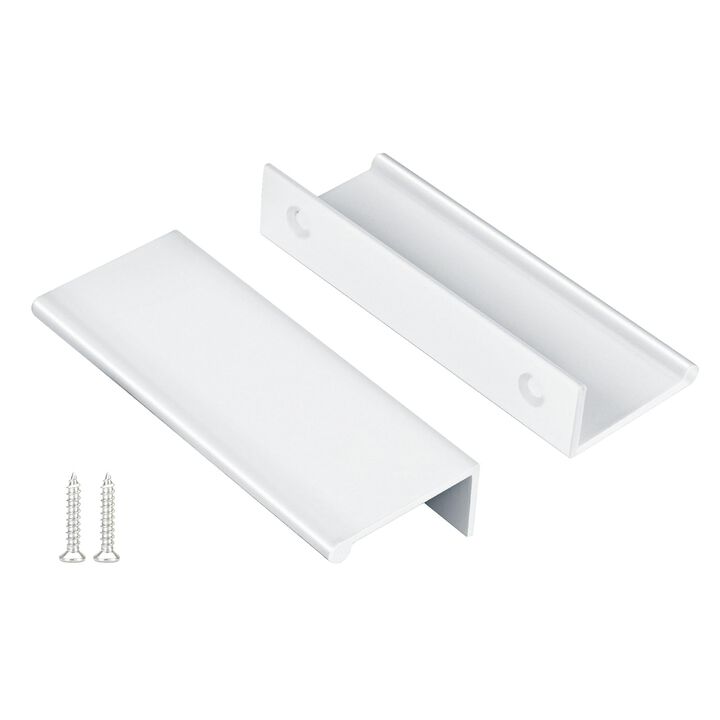 Peaha 10 Pack Kitchen Cabinet Handles 3 inch White Pulls for Dresser Drawers Door Edge Finger Pull Hardware