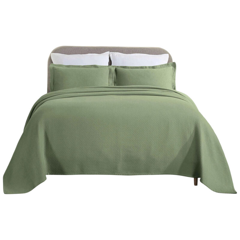 Lightweight Cotton Bedspread Set with Diamond Matelasse Design image number 1