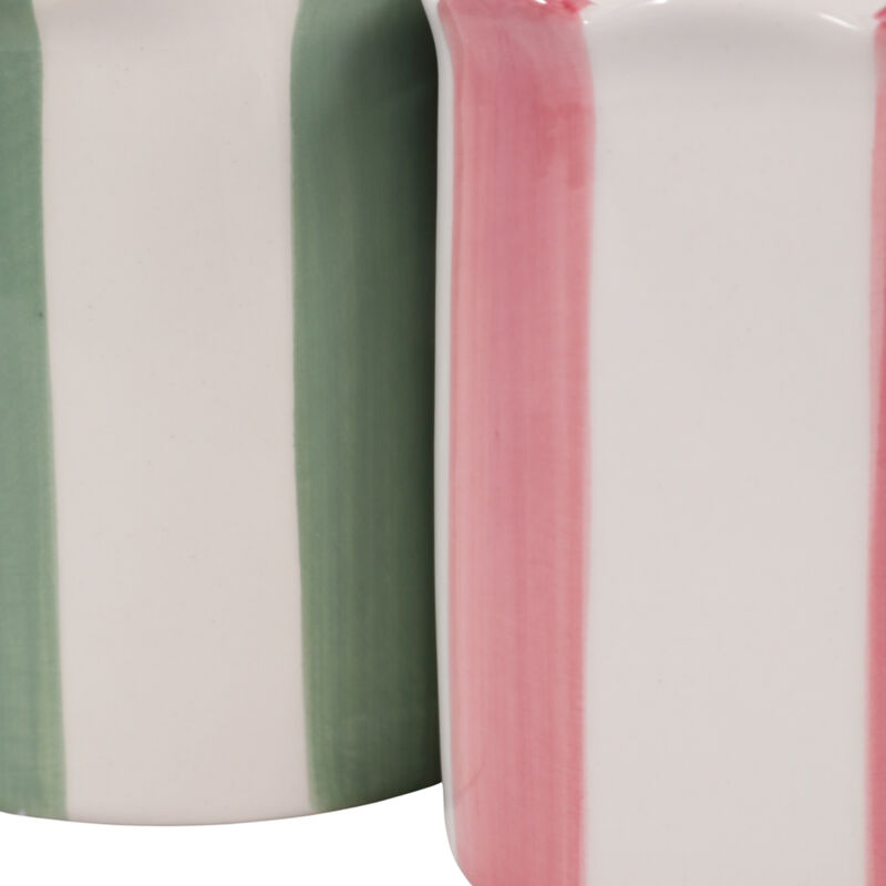 S/2 4" 7 Oz Coconut Goji Orange Stripe Candles, Mu image number 5