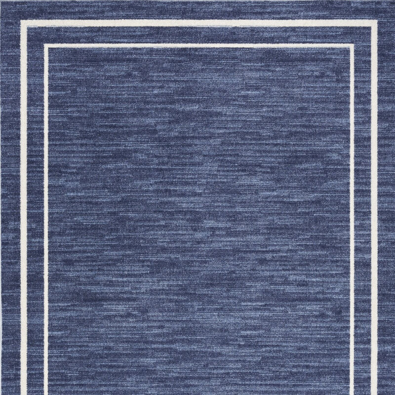 HomeRoots 4' X 6' Navy Blue And Ivory Indoor Outdoor Area Rug image number 2