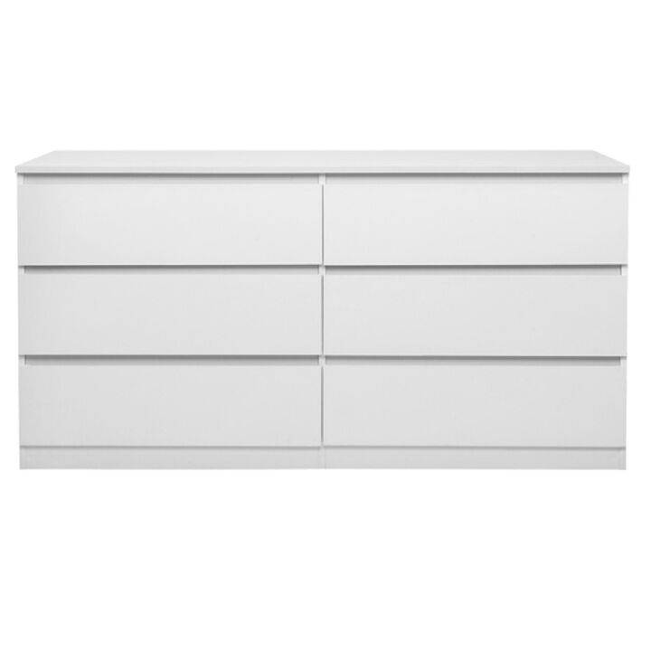 6-Drawer Double Dresser, Wide Storage Cabinet for Bedroom & Living Room