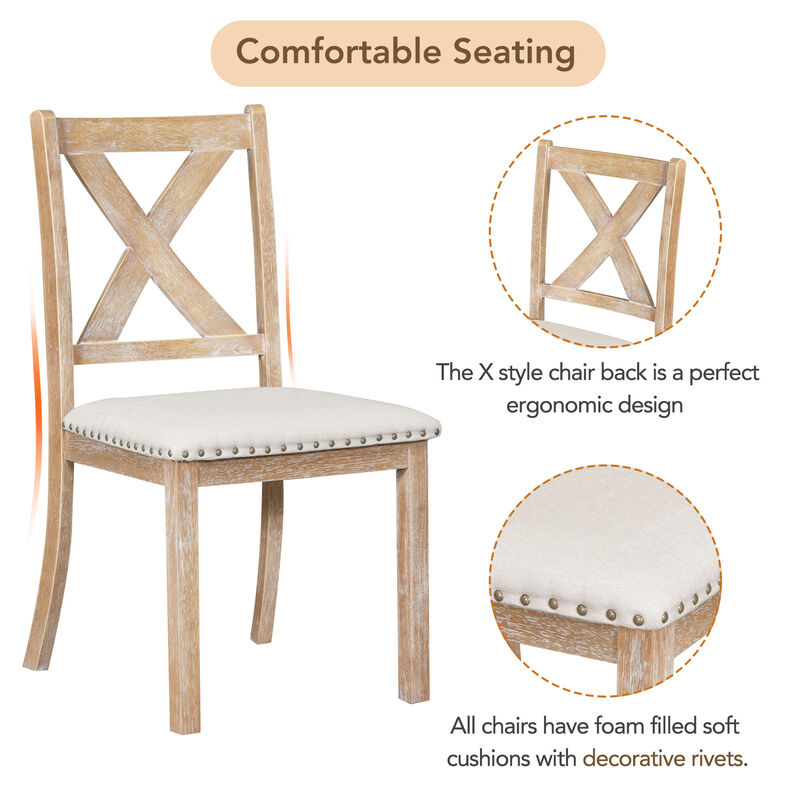 Merax Farmhouse 6-Piece Extendable Dining Table Set