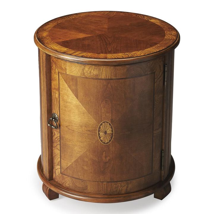 Butler Specialty Company Lawrie 20W  Drum Side Table, Medium Brown