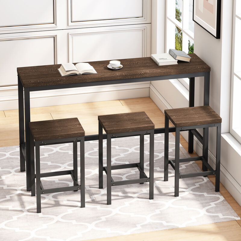Merax Bar Dining Table with 3 Stools Dining Set