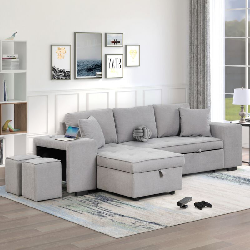 Torwuf Reversible Sleeper Sectional Sofa image number 1
