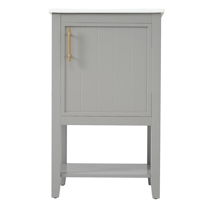 Freestanding Bathroom Vanity with Integrated Sink image number 9