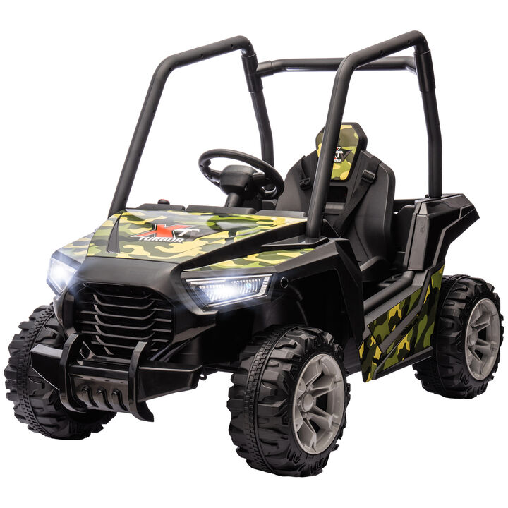 BreeBe 12V Kids Electric Car with Parent Remote Control, Spring Suspension, Soft Start, Music, LED Light, Safety Belt