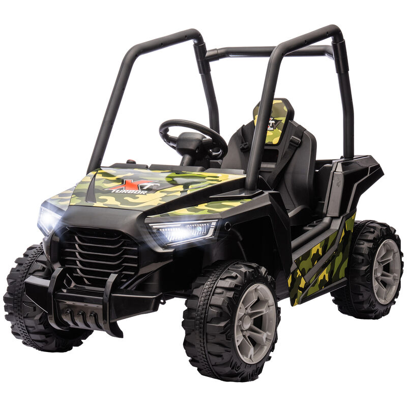 BreeBe 12V Kids Electric Car with Parent Remote Control, Spring Suspension, Soft Start, Music, LED Light, Safety Belt image number 0