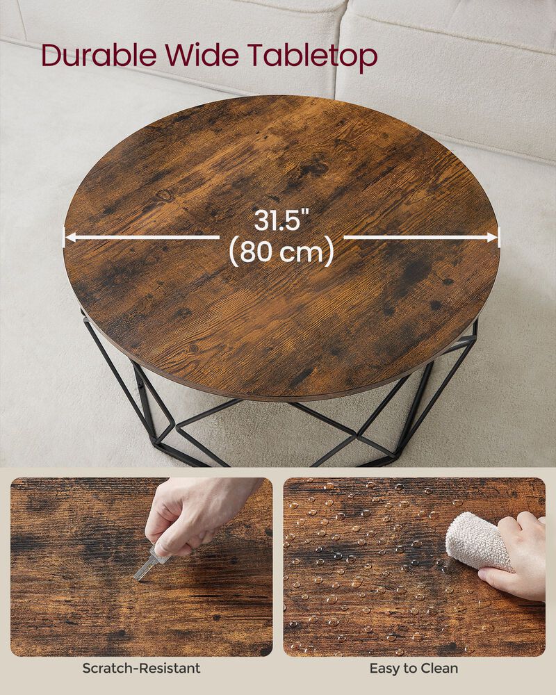 Modern Round Coffee Table - Sleek Wood Design, Perfect for Living Room Decor image number 4