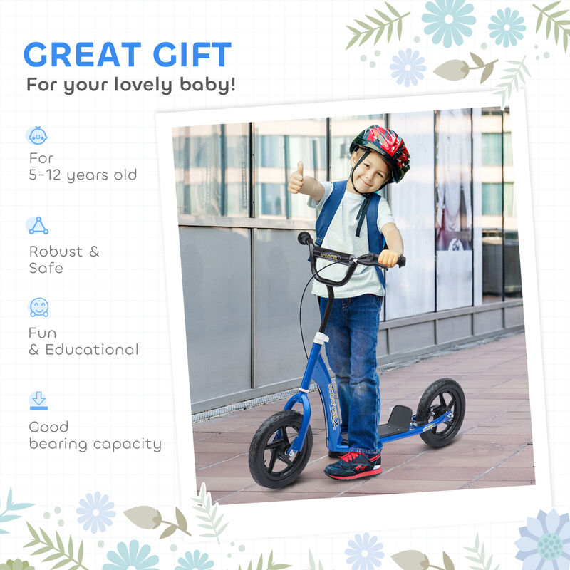 BreeBe Kick Scooter with Adjustable Height Handlebar, Non-slip Footplate, Big Wheels, Rear Brake image number 6