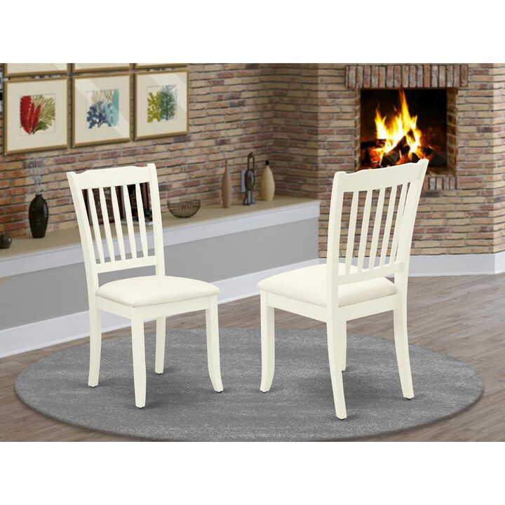 East West Furniture Dining Chair Linen White, DAC-LWH-C