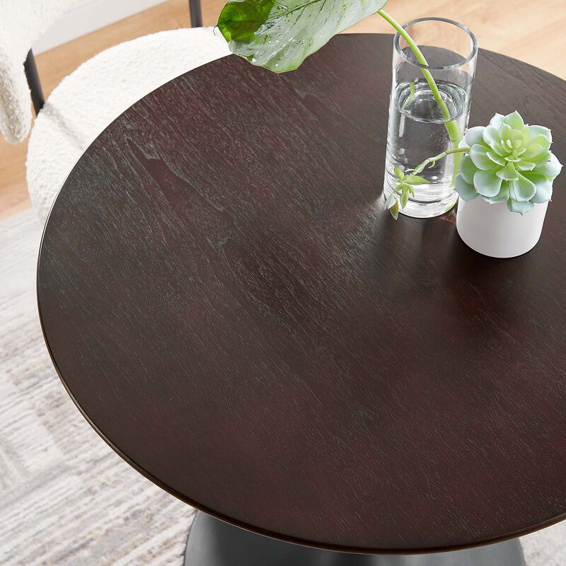 Modway - Lippa 28" Round Wood Grain Dining Table Black Cherry Walnut
