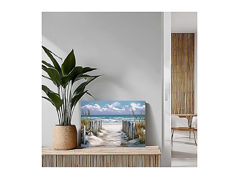 Bathroom Beach Wall Art Blue Ocean Decorate Bedroom Relax Sea View image number 2