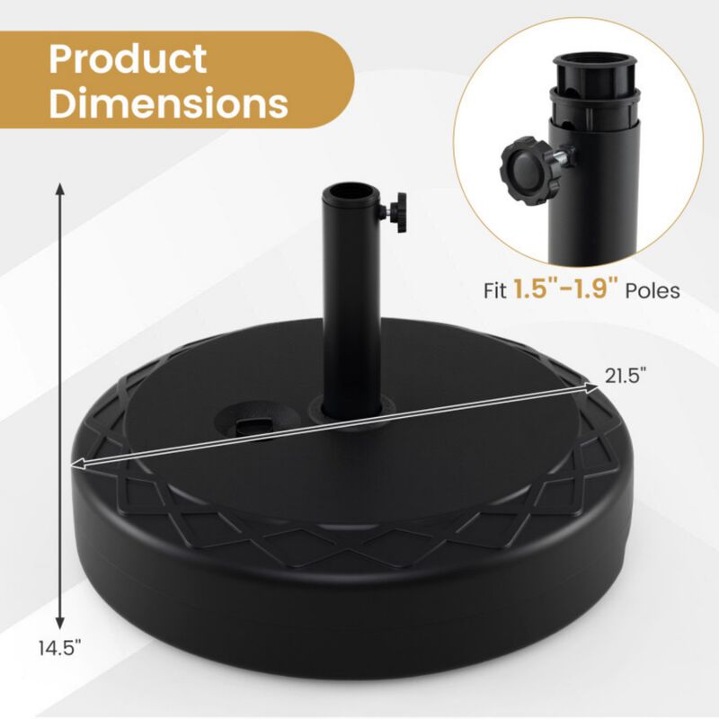Fillable Umbrella Base 90 LBS Heavy Duty Sand Filled Round Market Umbrella Stand image number 3
