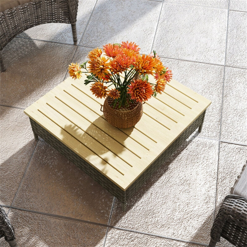 Square Patio End Table with Modern Design For Outdoor Use image number 6