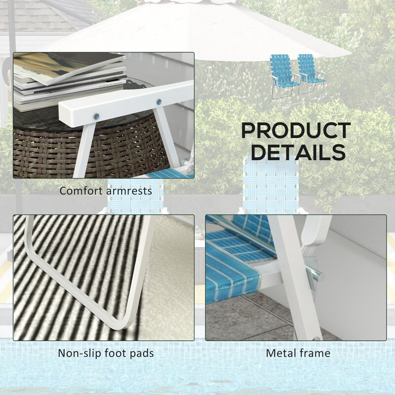 Hivvago 2-Person Patio and Garden Folding Chair Set image number 5