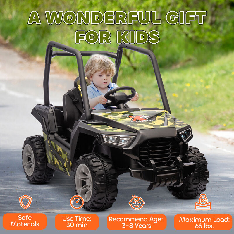 BreeBe 12V Kids Electric Car with Parent Remote Control, Spring Suspension, Soft Start, Music, LED Light, Safety Belt image number 7