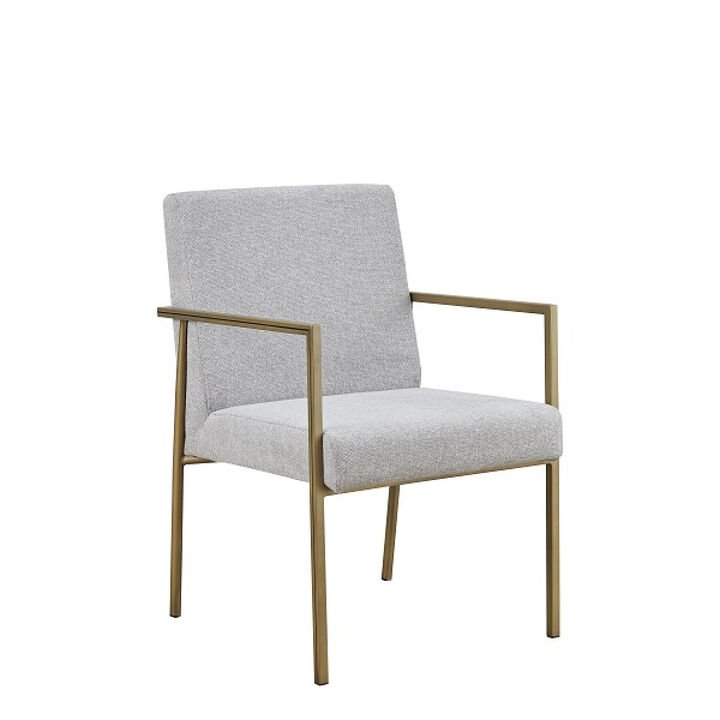 Elegant Upholstered Fabric Dining Arm Chair with Cushioned Seat