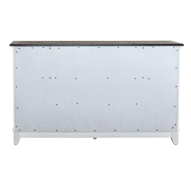 Liberty Furniture Allyson Park 6 Drawer Dresser in Wirebrushed White w/ Charcoal Top image number 3