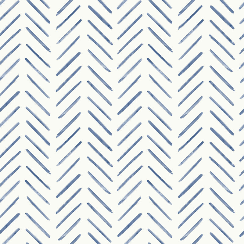 Painted Herringbone Navy Wallpaper image number 0