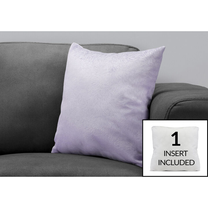 Monarch Specialties I 9324 Pillows, 18 X 18 Square, Insert Included, Decorative Throw, Accent, Sofa, Couch, Bedroom, Polyester, Hypoallergenic, Purple, Modern
