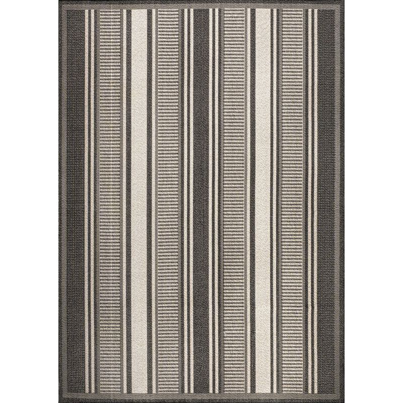 Haynes Modern Double Stripe Indoor/Outdoor Area Rug