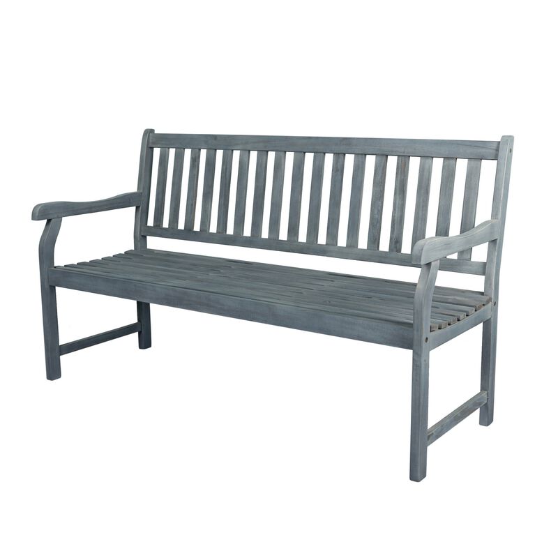 Laurel Slat Back Acacia Wood Outdoor Garden Patio Bench